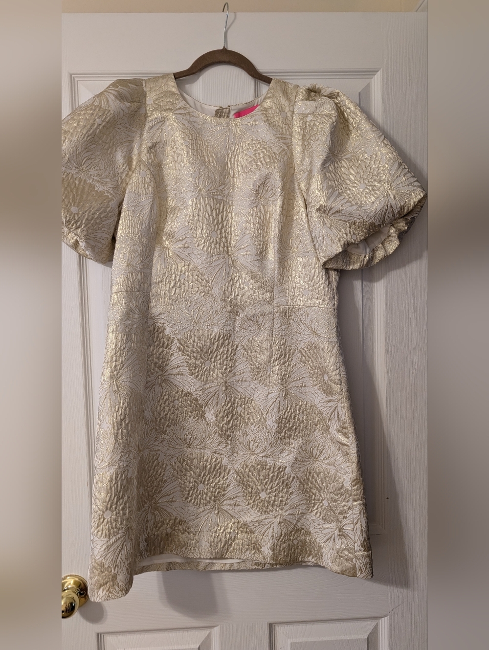 Lilly Pulitzer Gold Brocade Alani Dress Size 16 - Picture 2 of 13